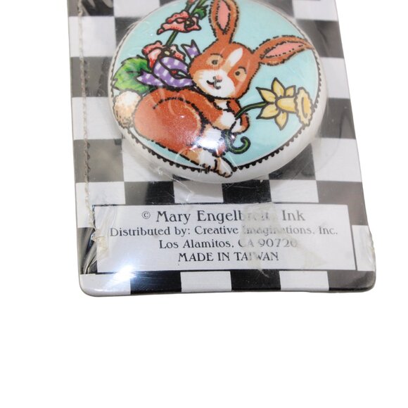 Mary Engelbreit Bunny with flowers Ceramic Drawer Pull Cabinet Knob - Picture 4 of 17
